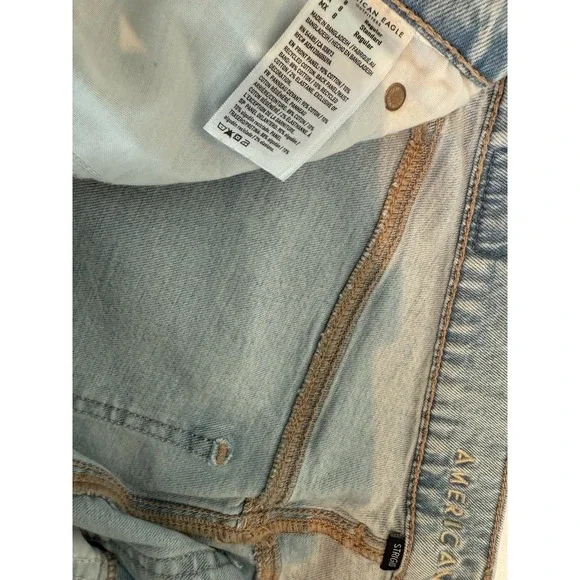 womens jeans size 8 Regular low Rise Wide Leg American Eagle Lightly Worn Clean - Picture 6 of 6